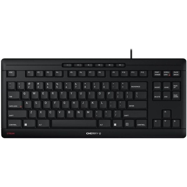 Cherry Stream TKL Wired Compact Keyboard - Black - Refurbished (Premium Condition)