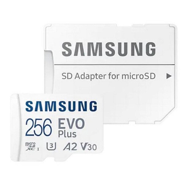 Samsung 256GB EVO Plus Micro SD Memory Card with Adapter (2021) - White
