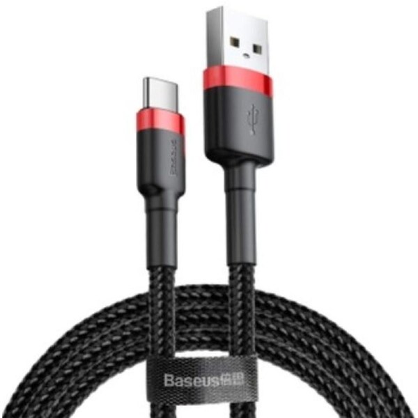 Baseus Phone Cable Cafule Fast Charging USB to Type-C USB 2A (2M) - Black & Red