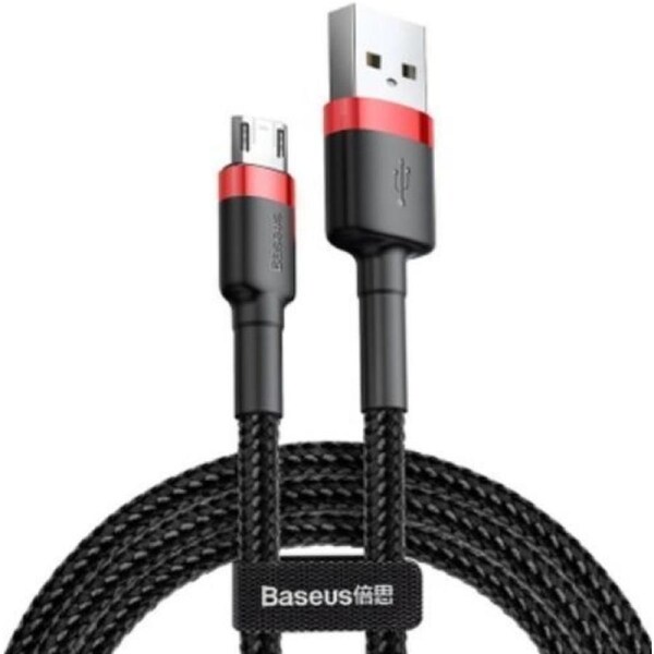 Baseus Phone Cable Cafule Fast Charging USB to Micro USB 2.4A (1M) - Black & Red