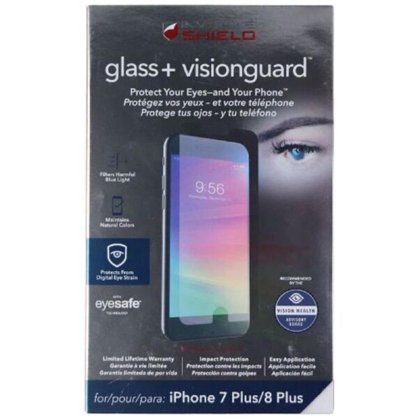 Zagg InvisibleShield Glass+ VisionGuard Screen Protector for iPhone 8 Plus / 7 Plus - Clear