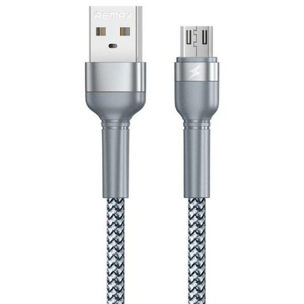 Remax RC-124m Jany Series Micro USB Braided Data Cable 2.4A (1M) - Silver