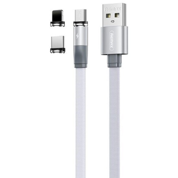 Remax RC-169th Flag Series 3-in-1 Magnetic Charging Cable 2.1A (1M) - White