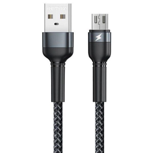 Remax RC-124m Jany Series Micro USB Braided Data Cable 2.4A (1M) - Black
