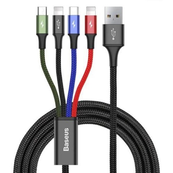 Baseus Phone Cable Fast 4-in-1 Cable lightning Type-C - Black