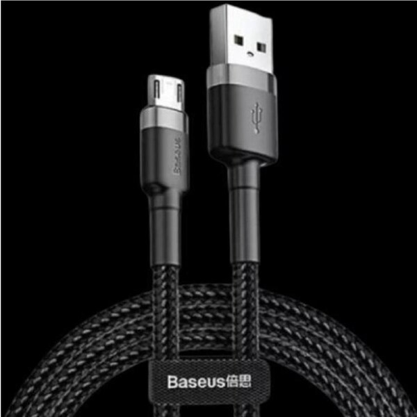 Baseus Phone Cable Cafule Fast Charging USB to Micro USB 2.4A (1M) - Grey & Black