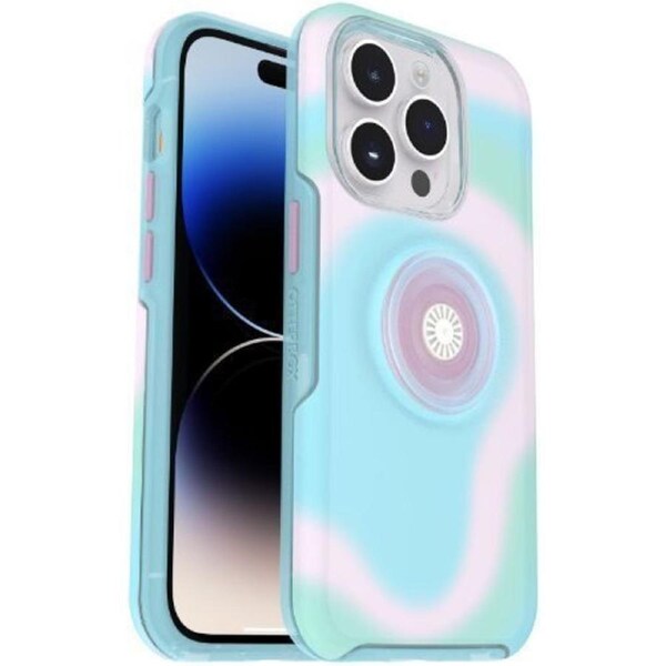 OtterBox Otter + Pop Symmetry Series Phone Case for iPhone 14 Pro - Glowing Aura (Pink)
