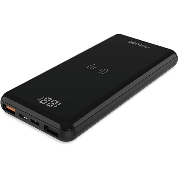 Philips Portable iPhone Charger Wireless DLP9520C Powerbank 10000mAh 5V/3A Fast Charge Phone Battery Pack, Portable Charger High Capacity Battery Rapid Type-C USB-C Charger