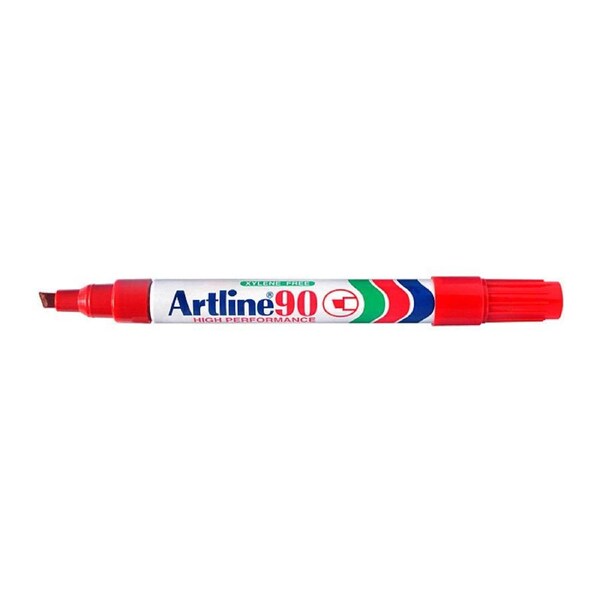 Artline 90 Permanent Marker 5mm Chisel Red Bx12