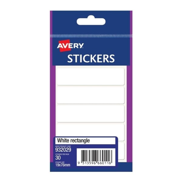 AV StickerRect 19X76 Pk30 Bx10