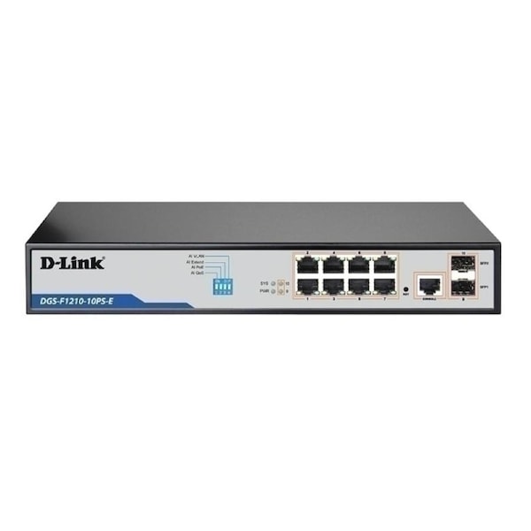 D-Link 10-Port Gigabit Smart Managed PoE+ Switch with 8 Long Reach PoE Ports + 2 SFP Ports