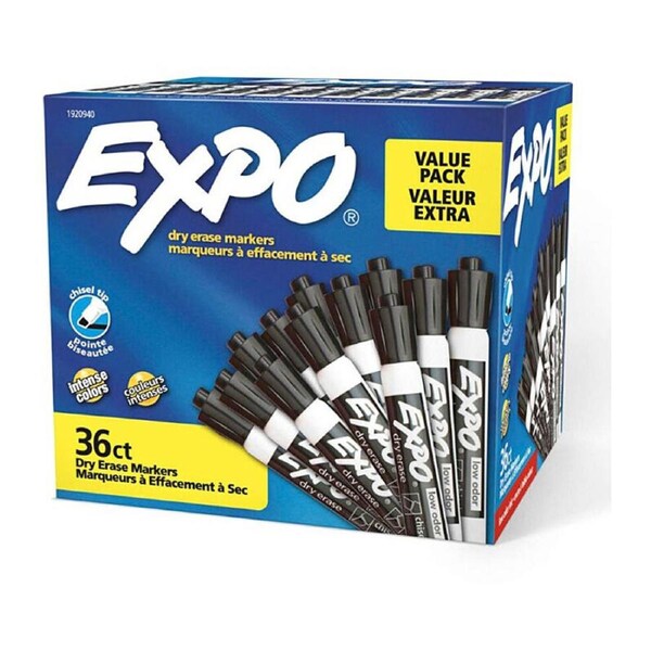 Expo D/E WB Marker CT Blk Bx36