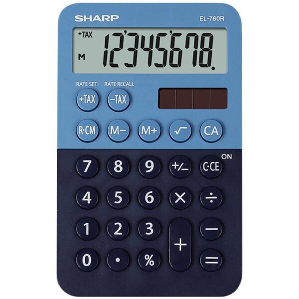 Sharp 8 Digit Pocket Calc Blue