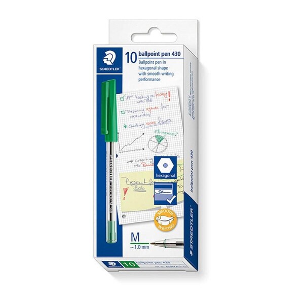Staedtler Ballpoint430 M Grn Bx10