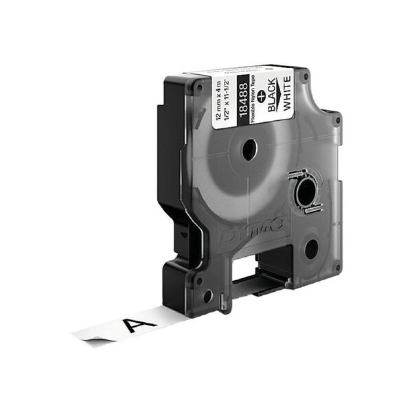 DymoRhino Blk on Wht 12mm Tape DY18488