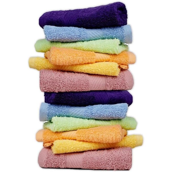 360x 100% Cotton Face Washer Towel Bulk (30x32cm) in Assorted Colours