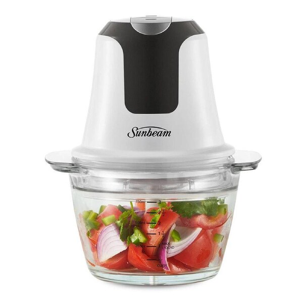 Sunbeam Garlic Food Chopper - Mini Glass Onion Grinder Vegetable Blender - Herb Spice Nuts Cut Crusher