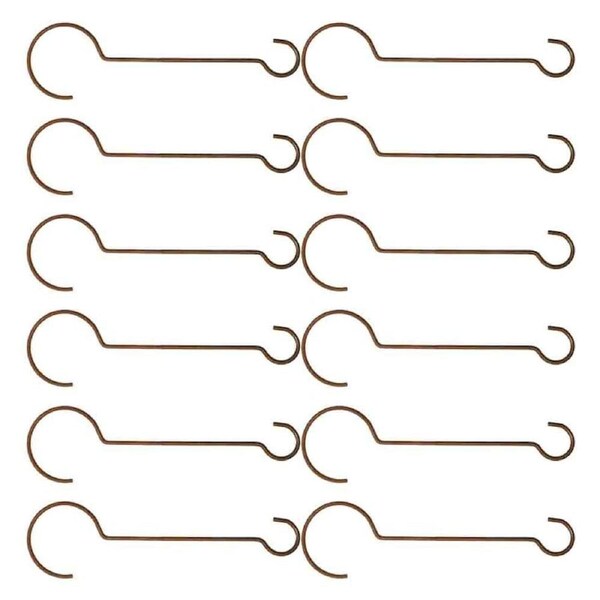 12PK Branch 30x7cm Hook Rust Metal Storage Outdoor Garden Plant Hanger Brown