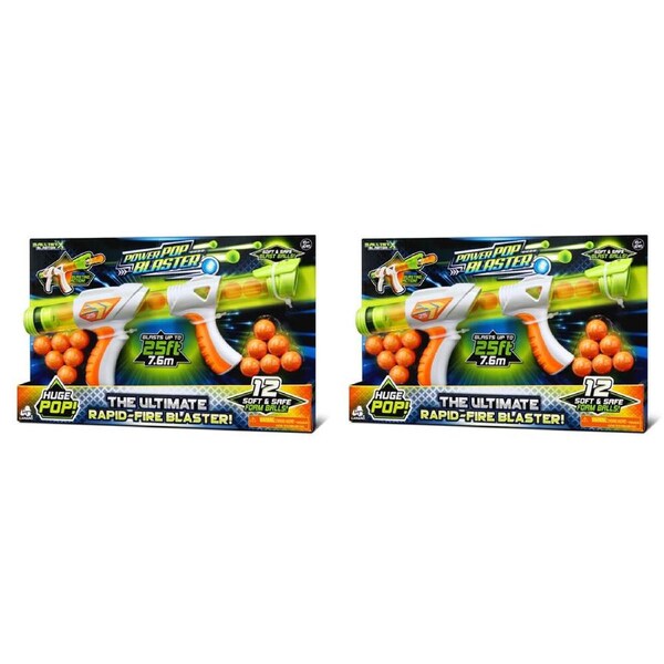 2PK Ballist-X Power Pop Blaster Kids Gun Outdoor Toy w/ 12 Foam Balls 6y+