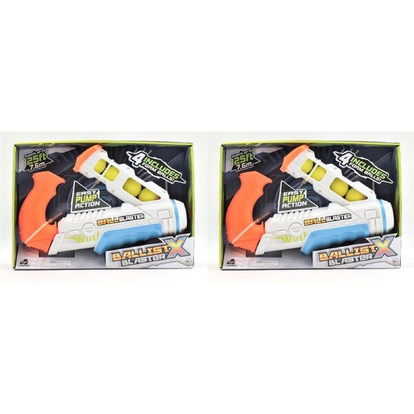 2PK Ballist-X Ball Blaster Kids Gun Outdoor Toy w/ 4 Foam Balls 6y+