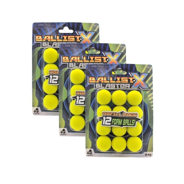 3PK 12pc Ballist-X Foam Ball Refill Pack Set for Kids Gun Toys 6y+