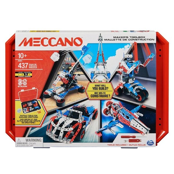 437pc Meccano Ultimate Maker's Toolbox Kids Building Set 10Y+