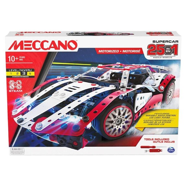 347pc Meccano 25-in-1 Multi Model Supercar Building Set 10Y+