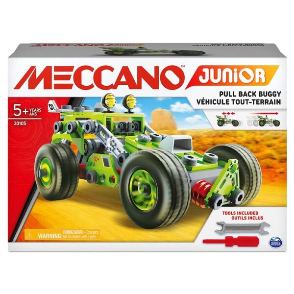 138pc Meccano Multi Model Juinor Pull Back Buggy Building Set 3-in-1