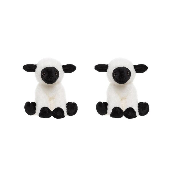 2PK Charlie Bears Kids Plush Toy Lamb Cuddle Club Collection 0Y+ White