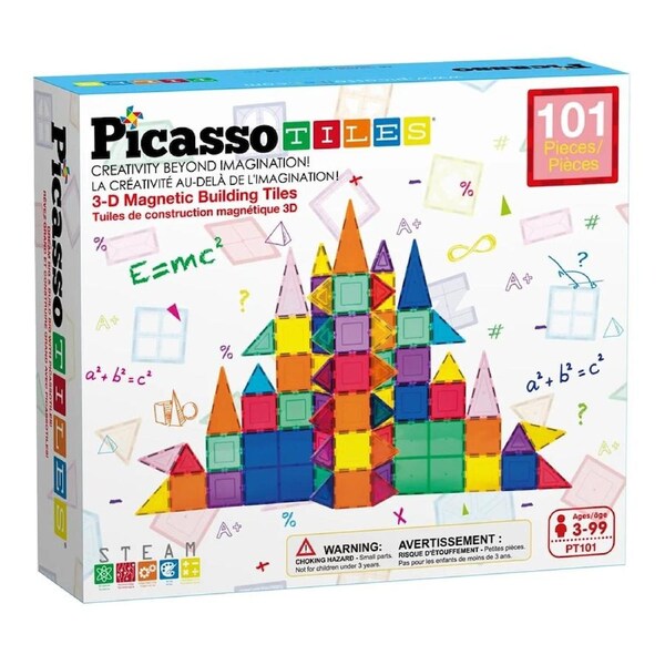PicassoTiles Magnetic Tile Classic Building Set 101 Pieces