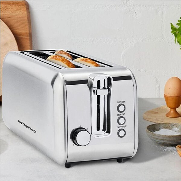 Morphy Richards Electric Slim Kitchen Equip 4 Slice Long Slot Toaster 1450W