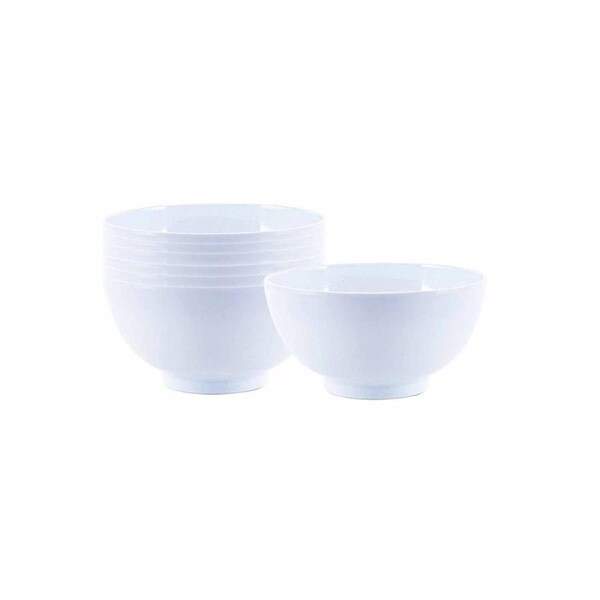 6pcs White Melamine Bowls Lightweight Durable 12.5 x 6cm