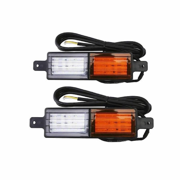 2x 30LED Bullbar Indicator Lights Front DRL Amber Park For Marker Lamp