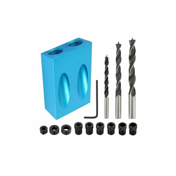 15 Degree Pocket Hole Screw Jig Dowel Drill Set Wood Tool Angle Hole Locator