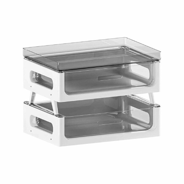 Drawer Desktop Snack Storage Organizer Two Tier Shelf Home Office Kitchen Rack