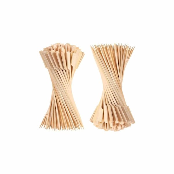 500x Bamboo Paddle Skewers Sticks Wooden Picks BBQ Fruit Cocktail Party