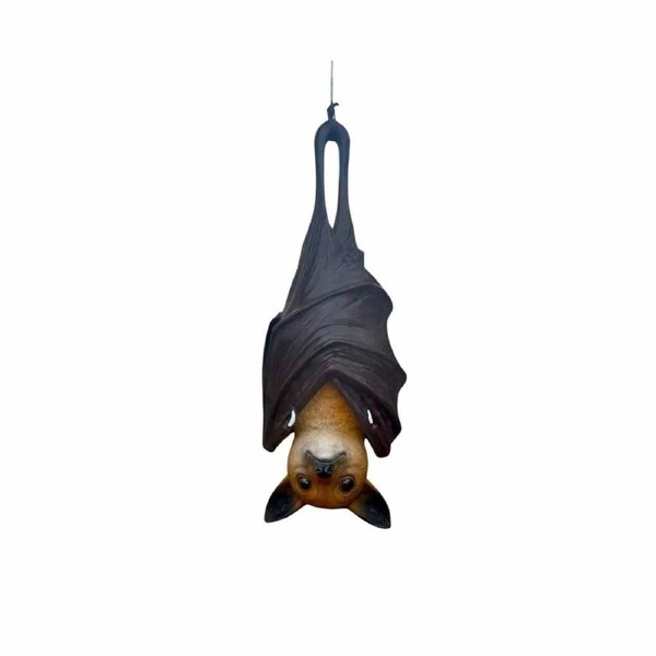 35CM Hanging Bat on Rope Realistic Bat Decor Indoor Outdoor Spooky Atmosphere