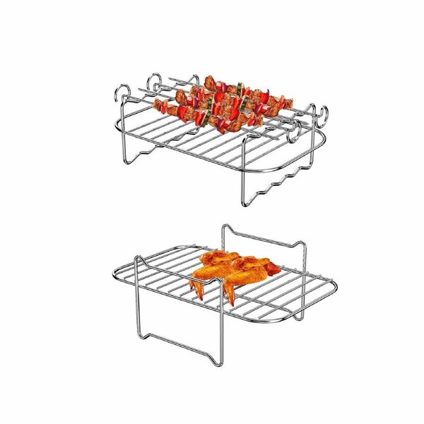 Stainless Steel Accessories for Air Fryer Rack Double Baskets Grill Sticks