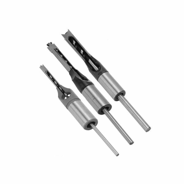 3pcs Square Hole Mortising Drilling Woodworking Saw Mortise Chisel Drill Bit Tool