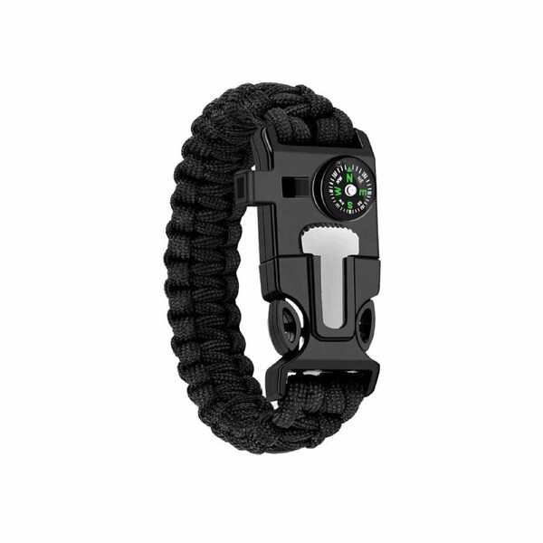 Bracelet Compass Camping Whistle Hiking Paracord Bracelet
