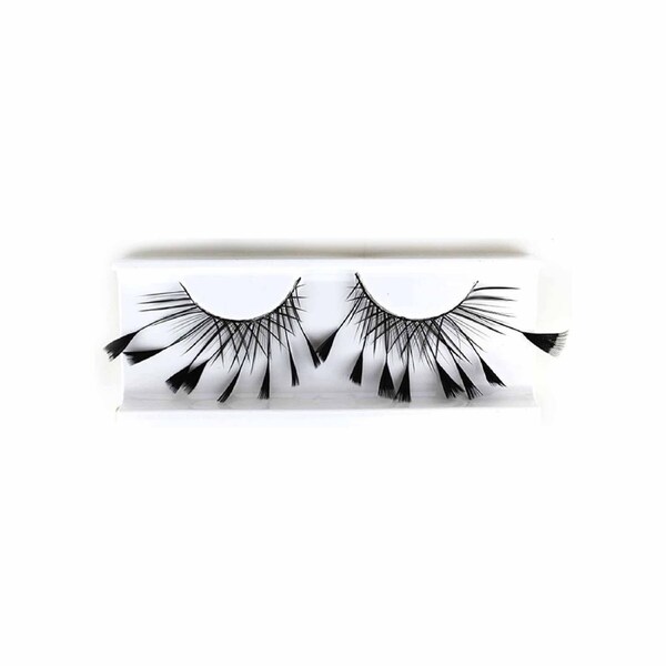 1 Pair Black Angled Feathers False Eyelashes Eye Lashes Party Fancy Dress
