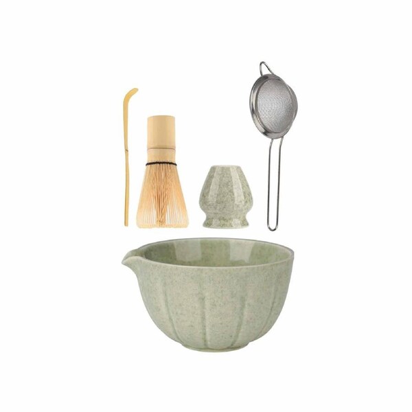 Matcha Making Tool Set Bamboo Tea Whisk Tea Scoop Bowl Ceramic Set