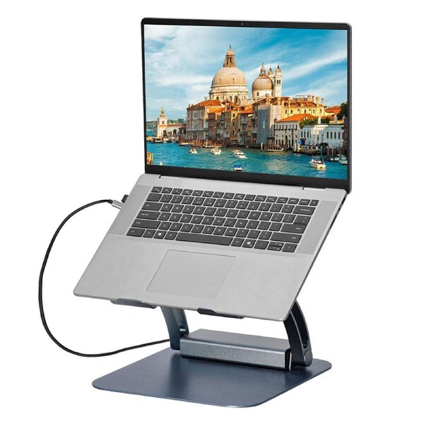 7-in-1 Laptop Stand Docking Station Ergonomic Laptop Riser 360 Rotatable - PD Charging HDMI USB-C and USB-A 3.0 Ports for MacBook M1/M2/M3 HP ASUS DELL