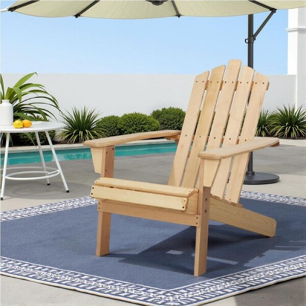 Adirondack Outdoor Chairs Wooden Beach Chair Patio Furniture Garden Natural