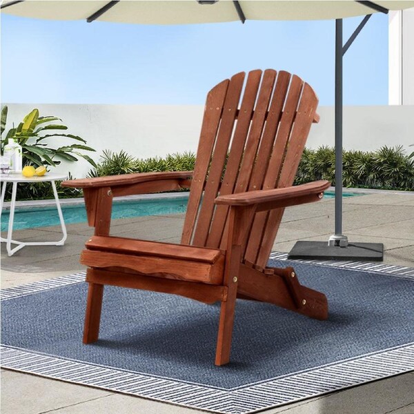 Adirondack Outdoor Chairs Wooden Foldable Beach Chair Patio Furniture Brown