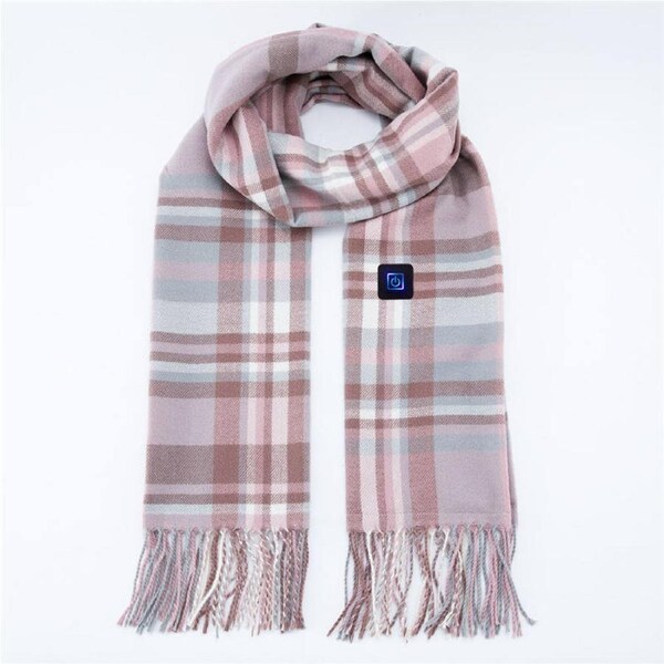 Nevenka Electric Heating Scarf 3 Speed Temperature Control for Relief Winter Warm Gifts Without Power Bank-Pink