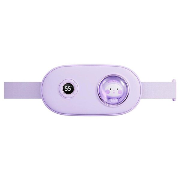 Nevenka Portable Heating Pad Fast Heating Belly Wrap Belt with 3 Heating Levels and 5 Massage Modes for Women and Girls-Purple