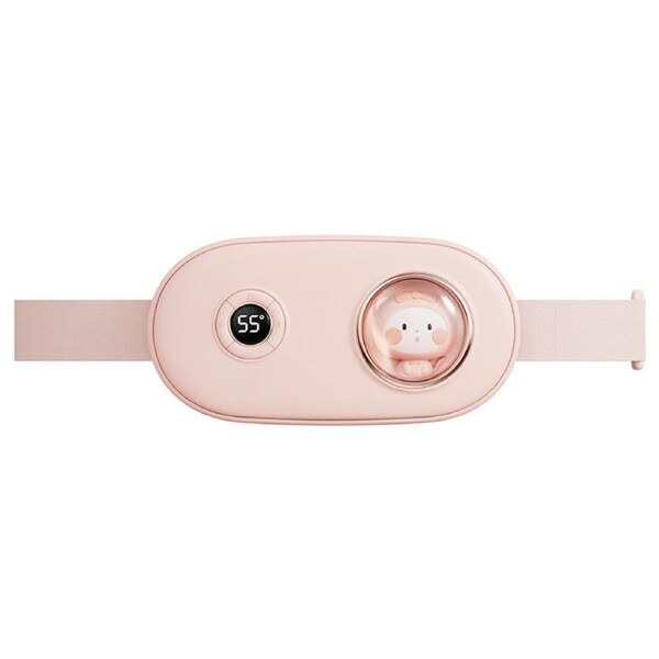 Nevenka Portable Heating Pad Fast Heating Belly Wrap Belt with 3 Heating Levels and 5 Massage Modes for Women and Girls-Pink