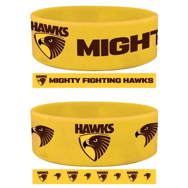 Hawthorn Hawks AFL Aussie Rules Football Set of 2 Wrist Bands