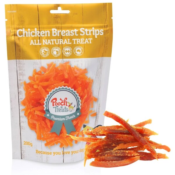Chicken Breast Strips 200g Soft Dog Treats by Pooch Treats